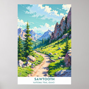Póster Sawtooth, Sendero Nacional, Poster Idaho