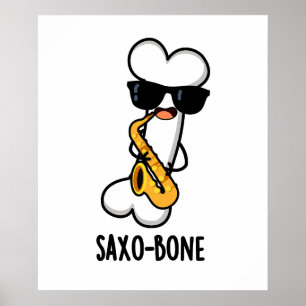 Póster Saxo-bone Funny Bone Music Instrumental Pun