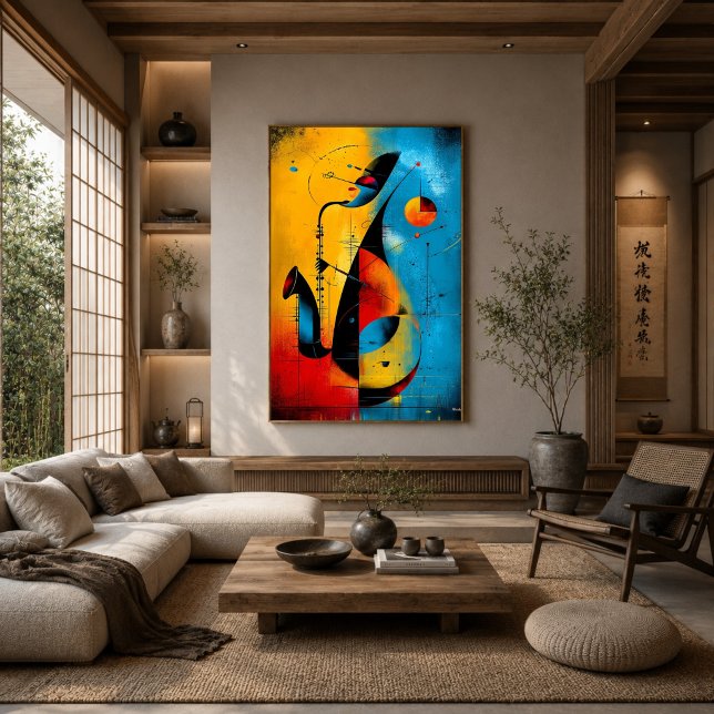 Póster Saxofón Cósmico – Pared Geométrica Abstracta Moder (Subido por el creador)
