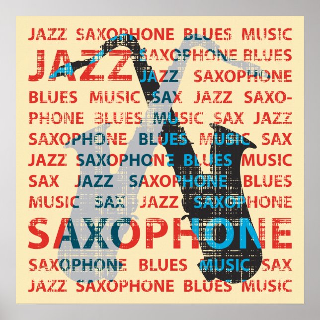 Póster Saxofón de jazz (Frente)