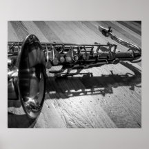 Saxofón de Tenor Blanco y Negro