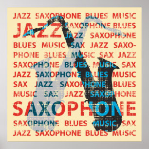 Póster Saxofón del jazz