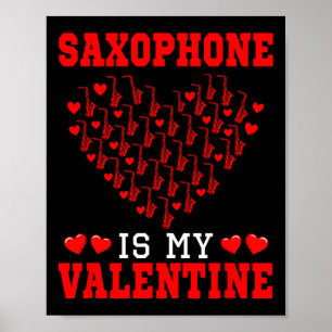 Póster Saxofón es mi instrumento de equipo lindo de San V