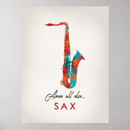 Póster Saxofón - Música colorida brillante