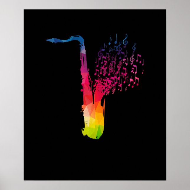 Póster Saxofón - Regalo saxofonista de músico de jazz (Frente)