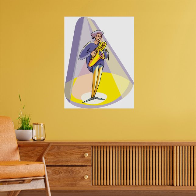 Póster Saxofonista Bajo el Foco (Subido por el creador)