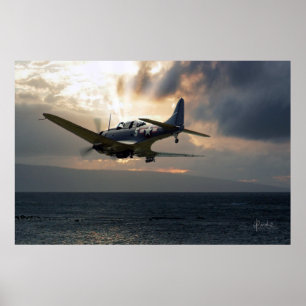 Póster SBD-5 Dauntless over the Pacific