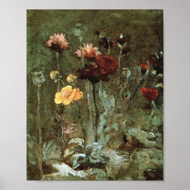 Póster Scabiosa Ranunculus Van Gogh Bella Artes (Frente)