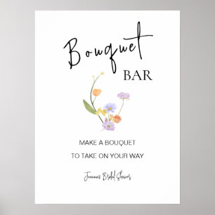 Póster Scabiosa Wildflower Bridal Shower Flower Bar