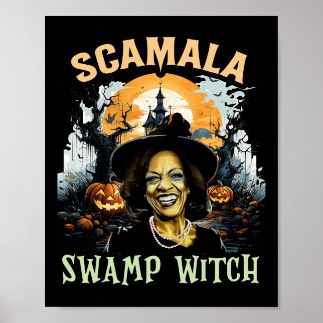 Póster Scamala Kamala Harris Halloween de Brujas de panta (Frente)