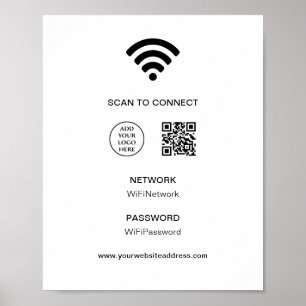 Póster Scan Connect WiFi Logotipo Empresa comercial
