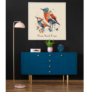 Póster Scandi Aviary Duet, personalizado