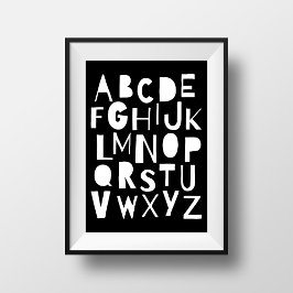 Póster Scandinavian Alphabet, Kids Room Wall Decor