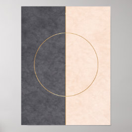 Póster Scandinavian Circle Line Wall Art – Neutral Print