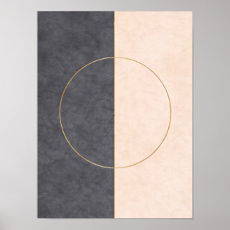 Póster Scandinavian Circle Line Wall Art – Neutral Print