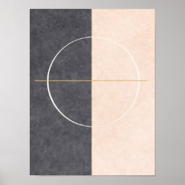 Póster Scandinavian Geometric Wall Art – Beige & Grey