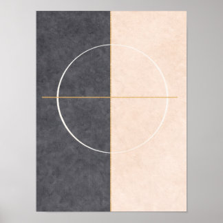 Póster Scandinavian Geometric Wall Art – Beige & Grey