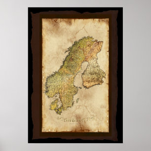Póster SCANDINAVIAN MAP Art Poster III