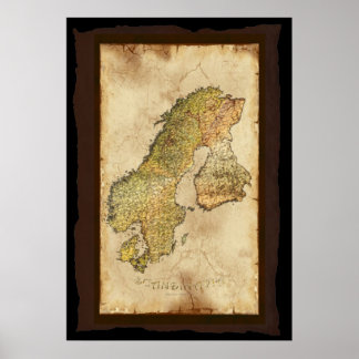 Póster SCANDINAVIAN MAP Art Poster III