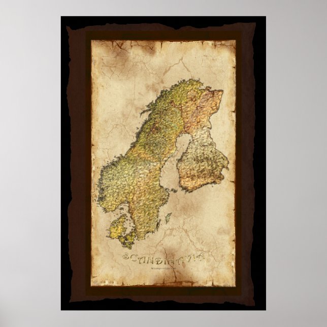 Póster SCANDINAVIAN MAP Art Poster III (Frente)