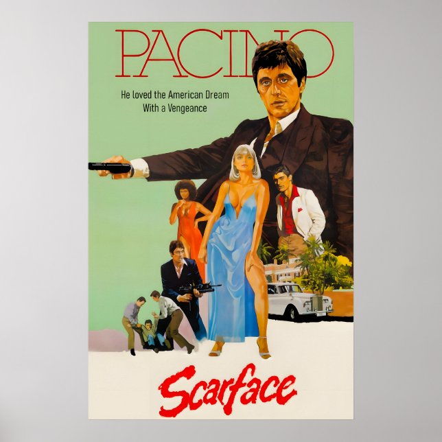 Póster Scar Face 1984 Vintage Movie Promo Poster Print 1 (Frente)