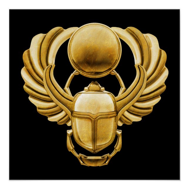 Póster Scarab egipcio de oro (Anverso)