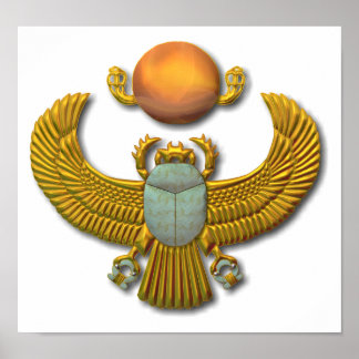 Póster Scarab sagrado egipcio antiguo - Oro