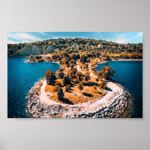 Póster Scarborough Bluffs Canadá estilizado