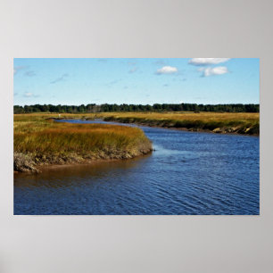 Póster Scarborough Marsh (agua salada) Maine
