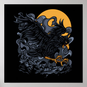 Póster Scary Black Crow Moon