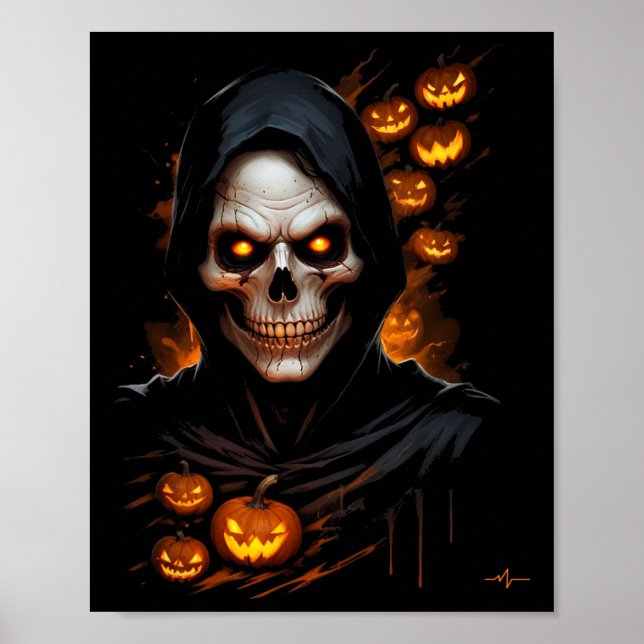 Póster Scary Face Halloween Disstume T-shir (Frente)