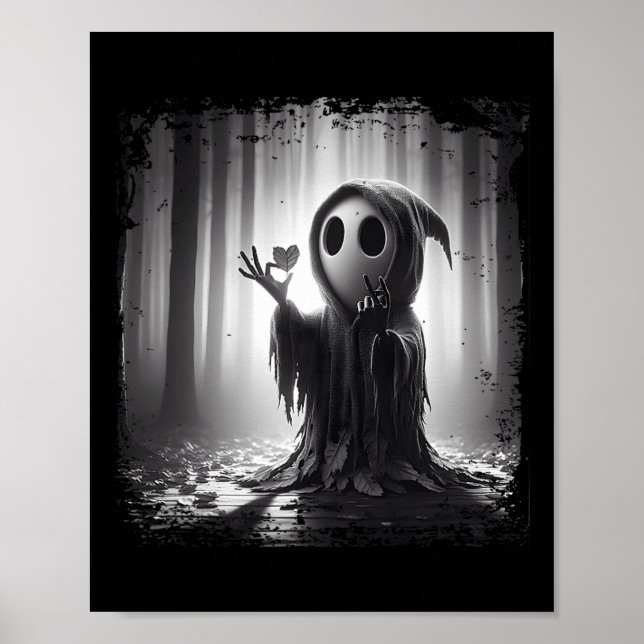 Póster Scary Face Horror Poster Halloween Ghost Heart Sha (Frente)