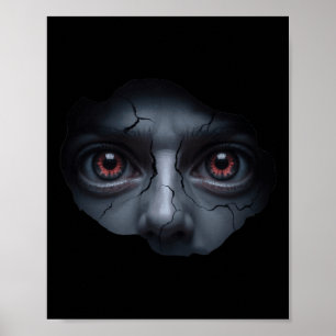 Póster Scary Face Peeking - Gracioso horror de ilusión es