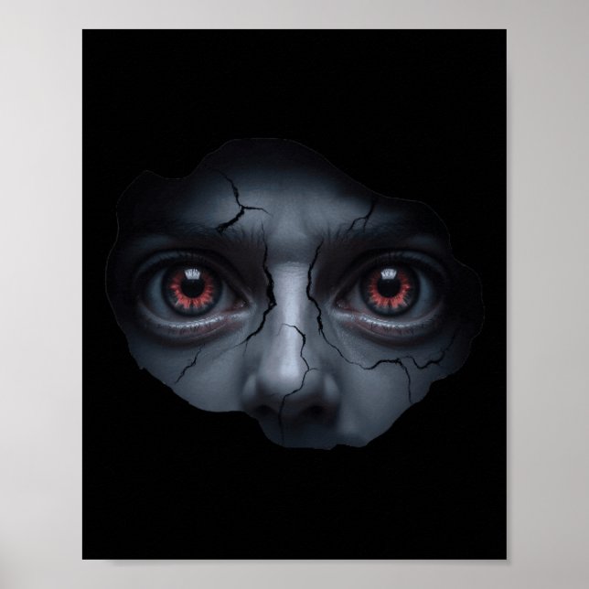 Póster Scary Face Peeking - Gracioso horror de ilusión es (Frente)