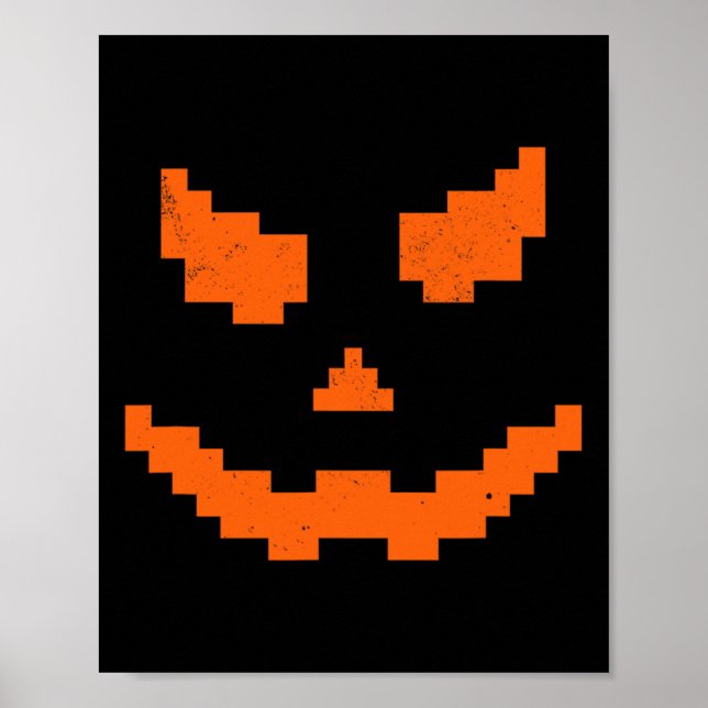 Póster Scary Halloween Jack O Lantern Calabaza malvada so (Frente)