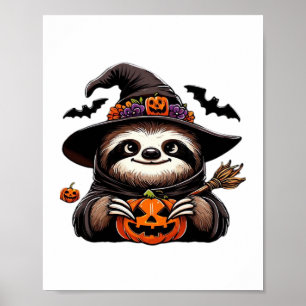 Póster Scary Halloween Sloth Witch Gorra disstume espeluz