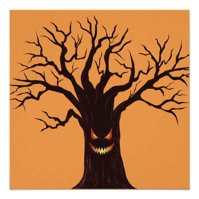Póster Scary Halloween Tree Face (Anverso)