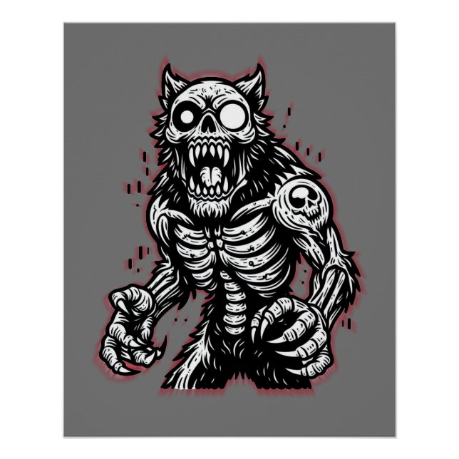 Póster Scary Halloween Zombie Werewolf (Anverso)
