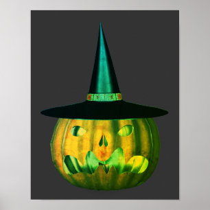 Póster Scary Jack O Lantern Pumpkin Halloween