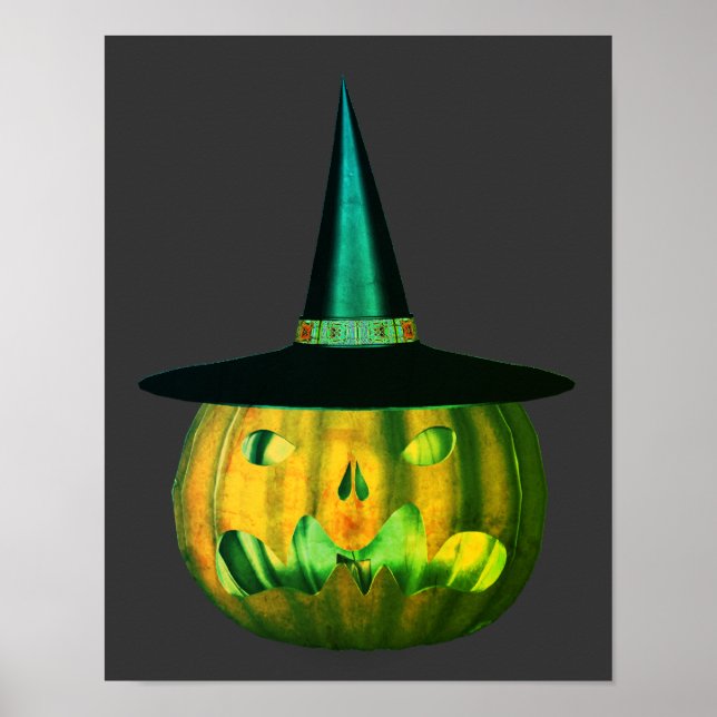 Póster Scary Jack O Lantern Pumpkin Halloween (Frente)