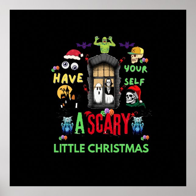Póster Scary Little Christmas Horror Holiday Design   (Frente)