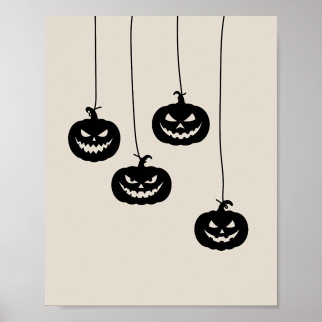 Póster Scary Pumpkin hanging (Frente)