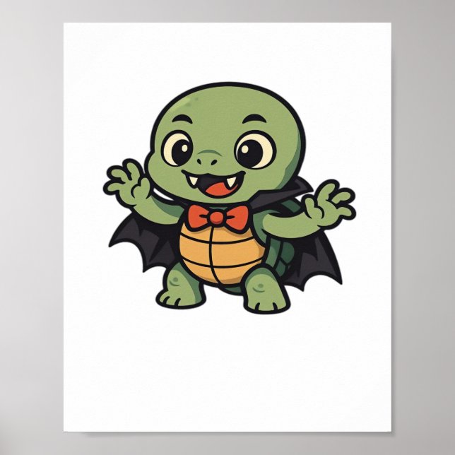 Póster Scary turtle vampire Halloween Oversized T-Shirt (Frente)