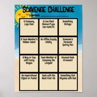 Póster Scavenger hunt office ice breaker game download