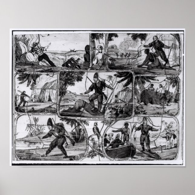 Póster Scenes from 'Robinson Crusoe' by Daniel Defoe (Frente)