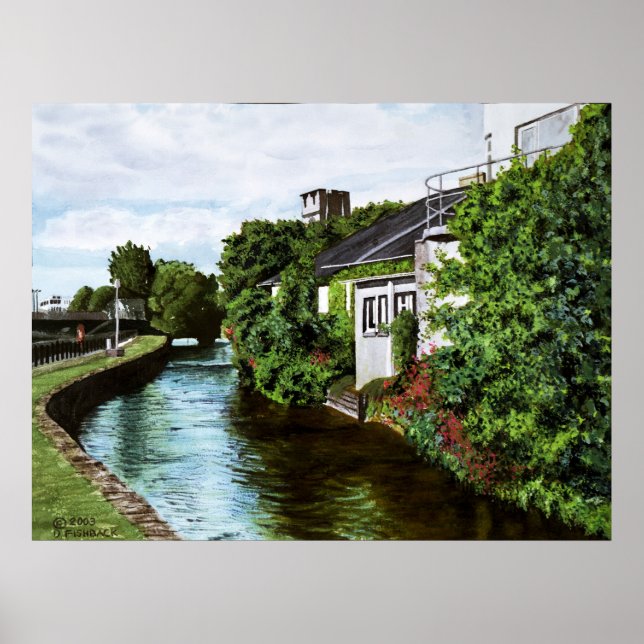 Póster Scenic Galway City Ireland Canal View (Frente)