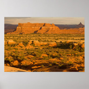 Póster Scenic winter desert landscape on the way into