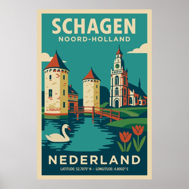 Póster Schagen, Noord Holland - Nederland Travel (Frente)