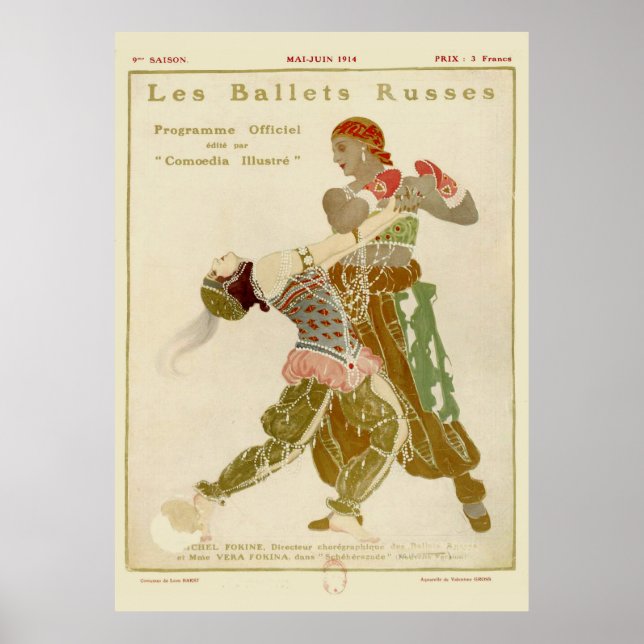 Póster Schéhérazade, Léon Bakst & Ballets Russes (Frente)
