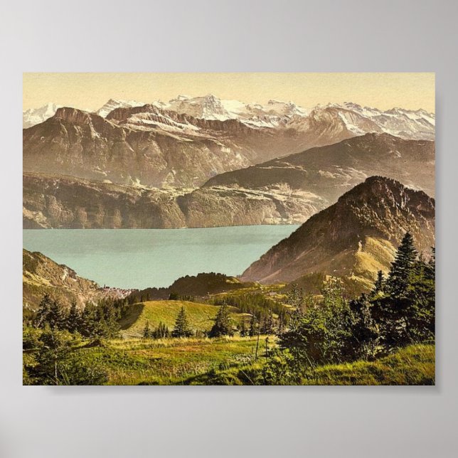 Póster Scheidegg, con Gersau y Vitznauer Stock, Rigi, (Frente)